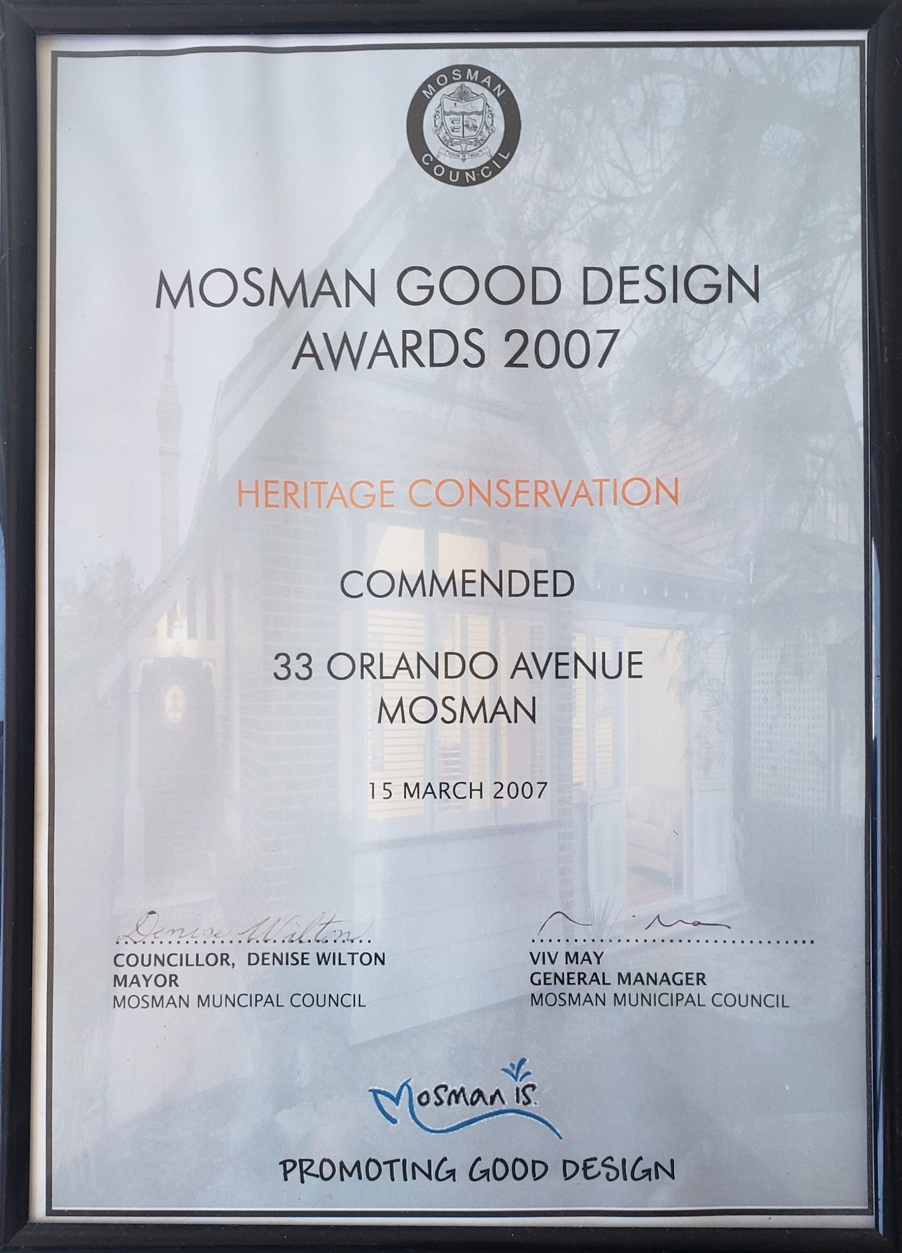 Mosman Council Good Design Awards 2007